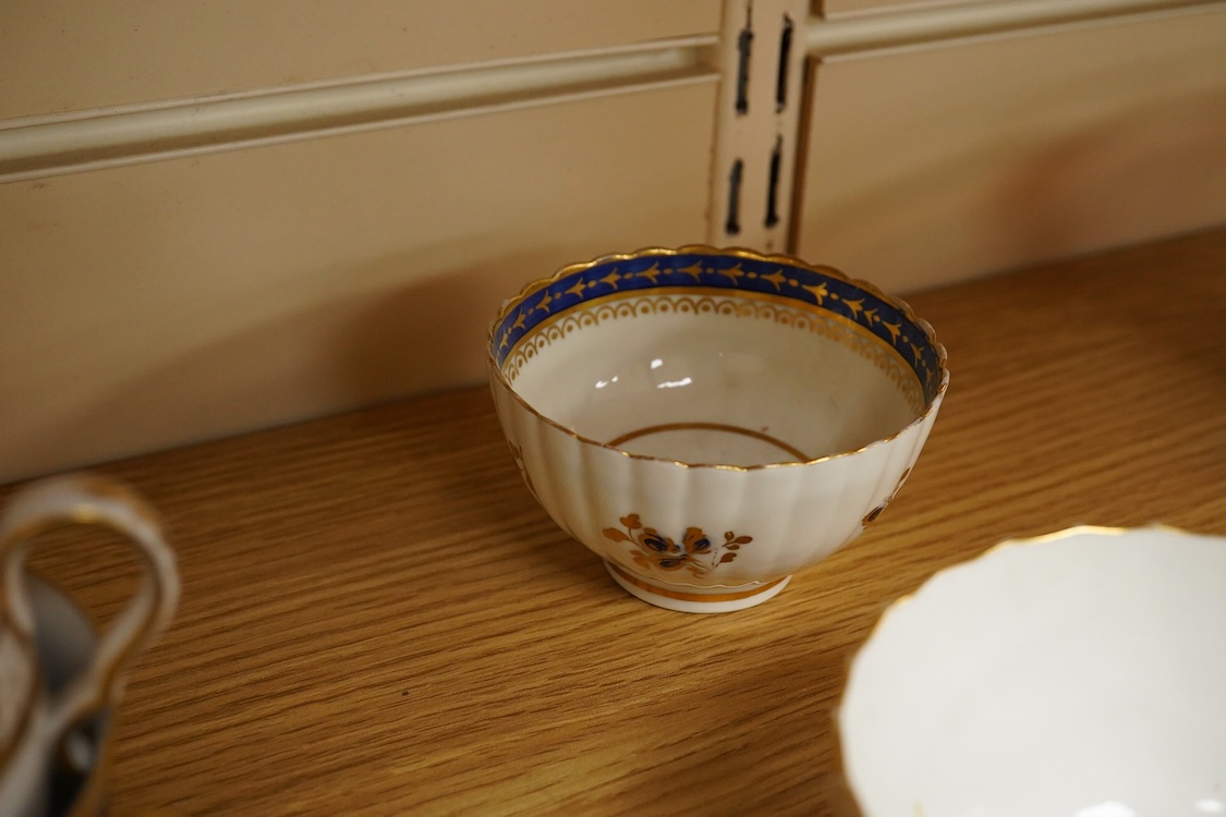 A group of 18th / early 19th century English porcelain tea wares, Worcester, Spode, etc